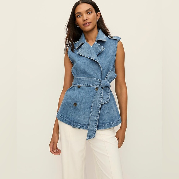 Ann Taylor Jackets & Blazers - Ann Taylor Belted Denim Vest